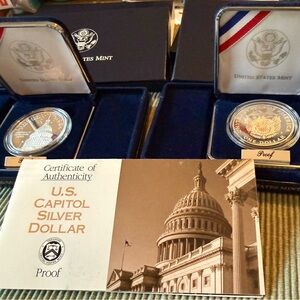 Lot of 2 - Silver Dollars - US Capitol Mint Proof